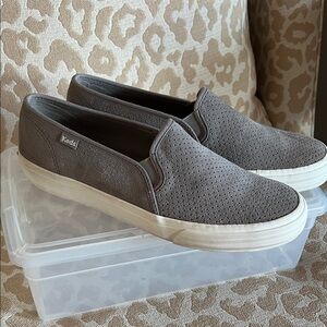 Women’s Keds Double Decker Taupe Suede Slip-On